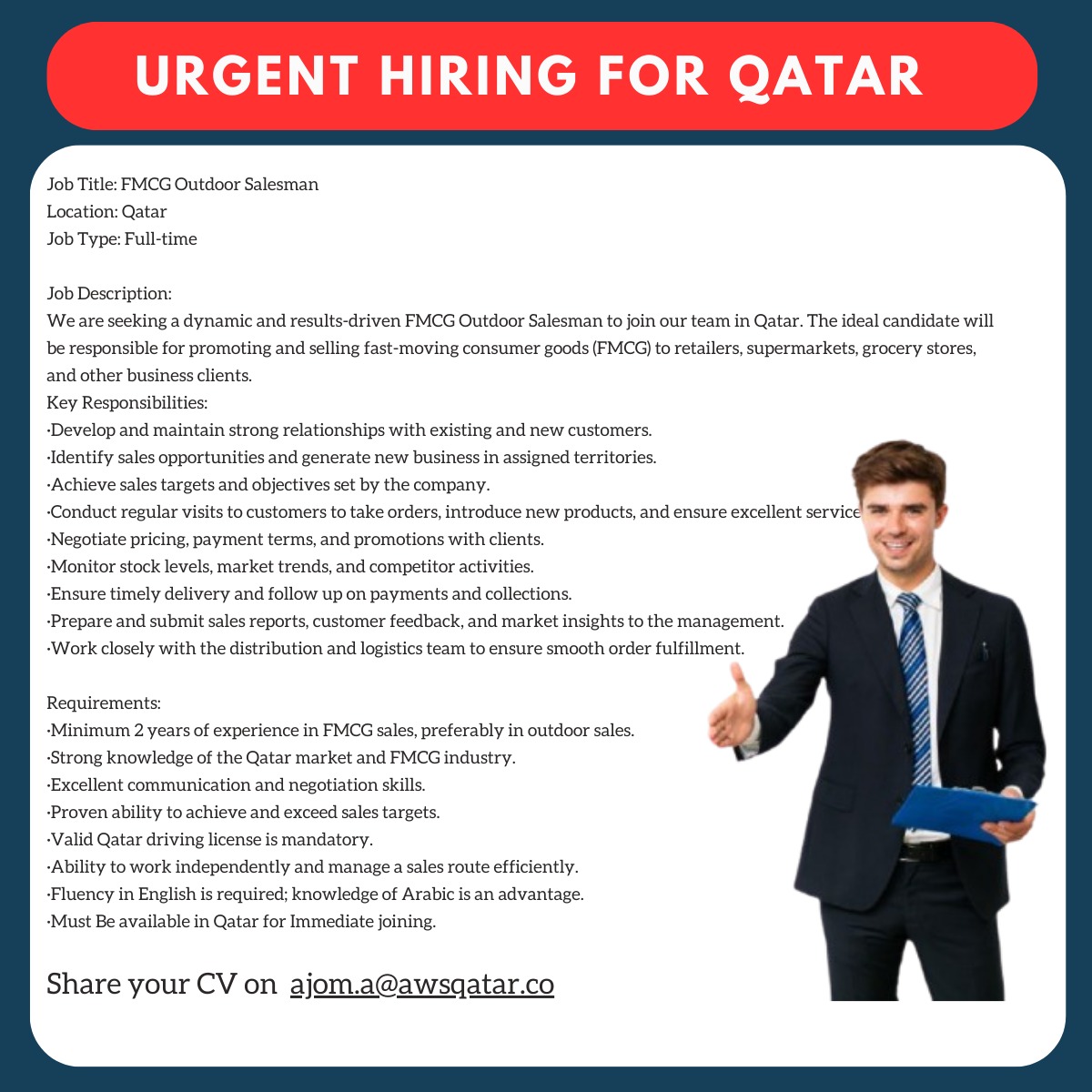 FMCG OUTDOOR SALES EXECUTIVE