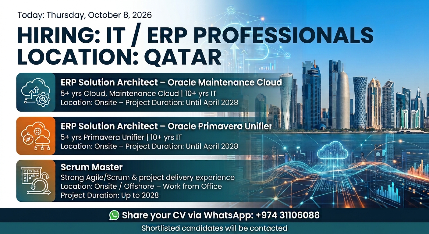 HIRING: IT ERP PROFESSIONALS 